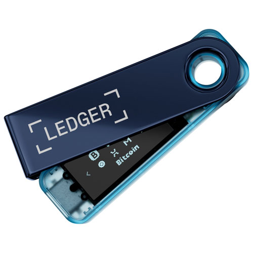 Portefeuille physique de cryptomonnaie USB-C Nano S Plus de Ledger - Bleu Neptune