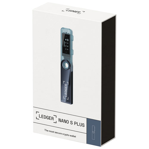 Portefeuille physique de cryptomonnaie USB-C Nano S Plus de Ledger - Bleu Neptune
