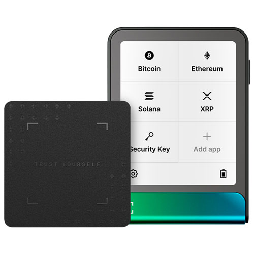 Portefeuille physique de cryptomonnaie à encre électronique 2,84 po USB-C/Bluetooth avec clé de récupération Flex de Ledger - Vert oxydé