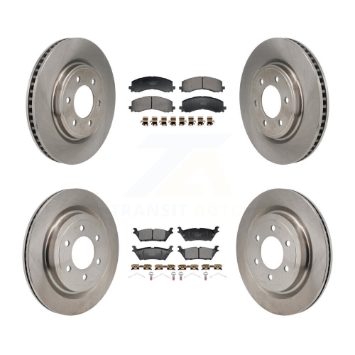 TRANSIT AUTO  Front Rear Disc Brake Rotors And Ceramic Pads Kit for Ford F-150 Lightning K8T-104665