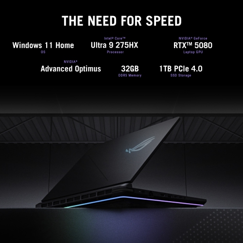 ASUS ROG Strix G16 Gaming Laptop (16” 240Hz Display / Intel Core Ultra 9 Processor / NVIDIA GeForce RTX 5080 / 32GB / 1TB SSD / Wi-Fi 7 / Windows 11