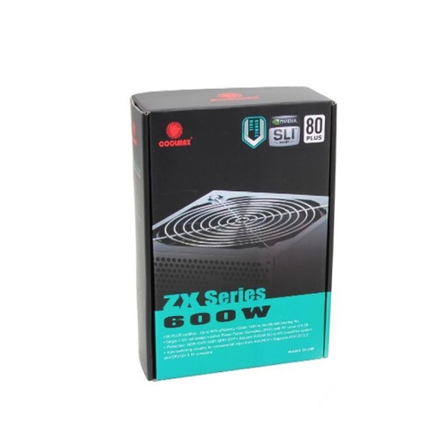 Coolmax ZX-600 600W 80Plus ATX12V/EPS12V, 140mm fan, SLI ready Power Supply_Black