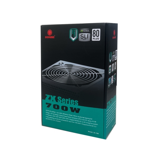 Coolmax ZX-700 700W ATX12V v2.2 / EPS12V v2.91 SLI Ready CrossFire Ready 80 PLUS Certified Active PFC Power Supply