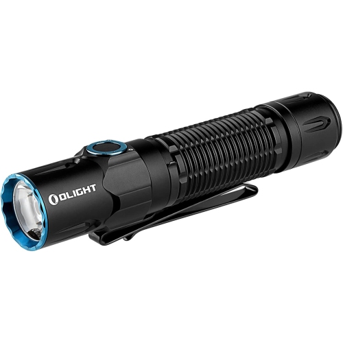 Olight Warrior X 4 LED Tactical Rechargeable Flashlight 2600 Lumens with Tri Color Battery Level Indicator - Black