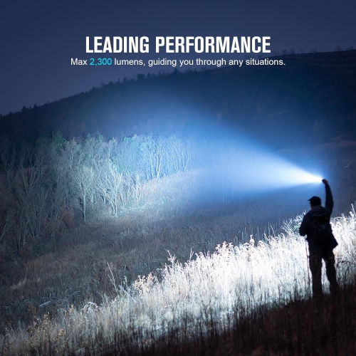 Olight Warrior X 4 LED Tactical Rechargeable Flashlight 2600 Lumens with Tri Color Battery Level Indicator - Black