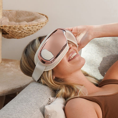 Masque de massage chaud et froid pour les yeux Eyeris 3 de Renpho avec contrôle vocal - Rose doré