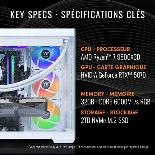 Thermaltake View Gaming PC (AMD Ryzen 7 9800X3D/32GB RAM/2TB SSD/RTX 5070) - English - Only at Best Buy