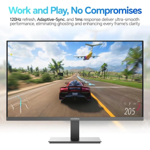 Moniteur de jeu IPS 120 Hz 2560 x 1440 de 27 po 1 ms écran plat SRVB 99 % E2721H de KOORUI