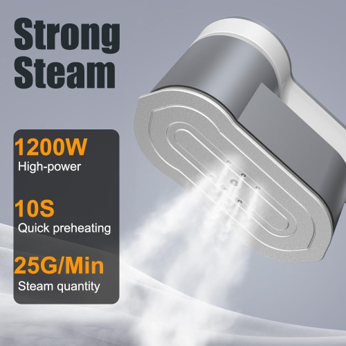 Ironing Iron, 1200W Travel Steam Ironing Machine with 6 Smart Ironing Modes, Portable Ironing Machine with 120ml Tank and LED Display for Travel and