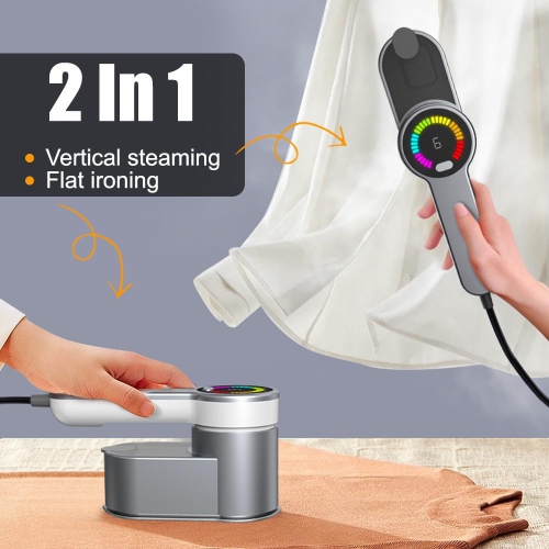 Ironing Iron, 1200W Travel Steam Ironing Machine with 6 Smart Ironing Modes, Portable Ironing Machine with 120ml Tank and LED Display for Travel and