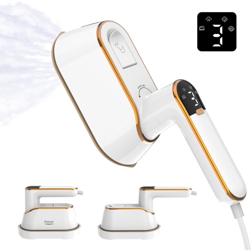 Portable Travel Steamer for Clothes with LCD Display, 4 Mode 1200W Steam Iron 2 in 1, 180° Foldable Mini Iron, Handheld Steamer for Clothes, Garment