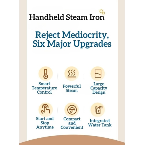 Fer à vapeur portatif&nbsp;: Double utilisation pour le séchage et la vapeur, le chauffage rapide, le contrôle intelligent de la température, avec ou