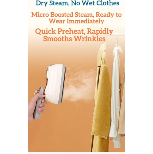 Fer à vapeur portatif&nbsp;: Double utilisation pour le séchage et la vapeur, le chauffage rapide, le contrôle intelligent de la température, avec ou