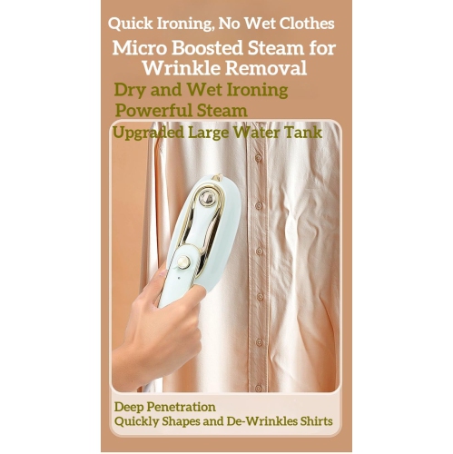 Fer à vapeur portatif&nbsp;: Double utilisation pour le séchage et la vapeur, le chauffage rapide, le contrôle intelligent de la température, avec ou