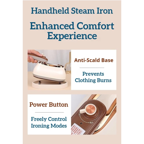 Fer à vapeur portatif&nbsp;: Double utilisation pour le séchage et la vapeur, le chauffage rapide, le contrôle intelligent de la température, avec ou