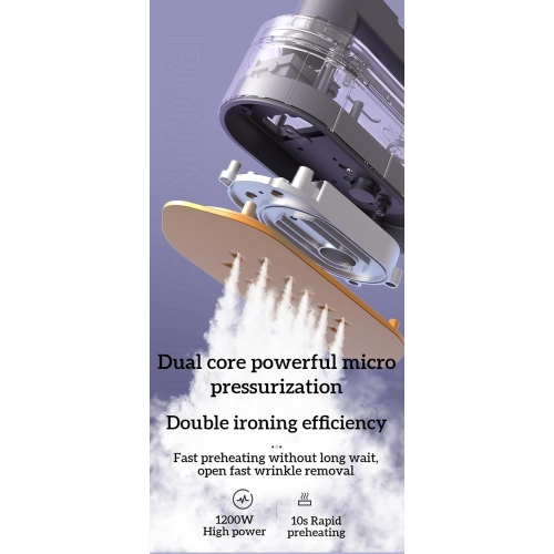 Travel Steam Iron Fabric Steamer Powerful Compact Professional LED Display Handheld Steamer Mini Ironing Machine Easy to Use, Dark Purple