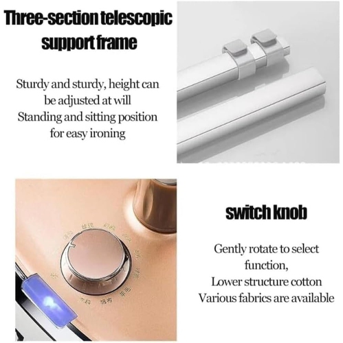 Défroisseur à vapeur pour vêtements debout, puissant défroisseur à vapeur pliable 1800&nbsp;W, avec planche à repasser réglable, support de poteau et