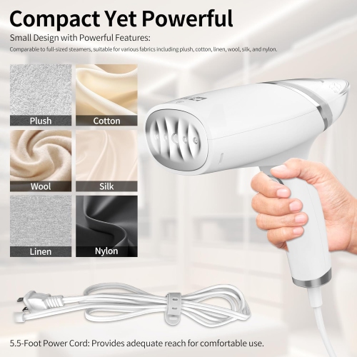 Electric Garment Steamers, 1000W Handheld Steamer Iron 120ml Foldable Travel Pack Steam Iron, Foldable Handle, Fast Heat-up and No Worries About