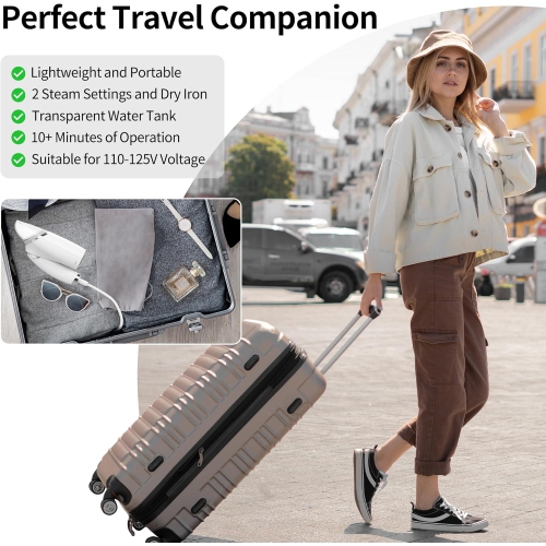 Electric Garment Steamers, 1000W Handheld Steamer Iron 120ml Foldable Travel Pack Steam Iron, Foldable Handle, Fast Heat-up and No Worries About