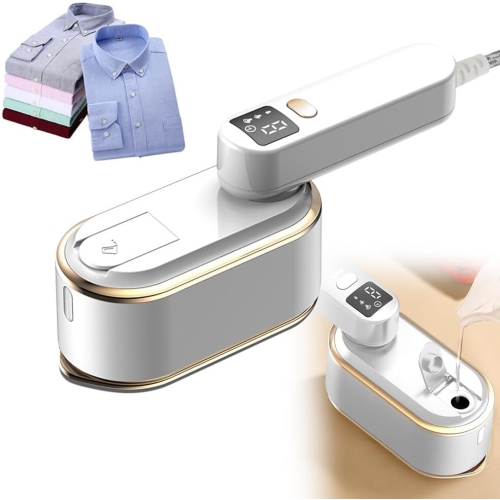 Travel Irons, 2-in-1 Folding/Rotating Handle Converts Iron into Handheld Ironing Machine, Mini Iron Machine for Clothes, Fast Heat-up Mini Travel