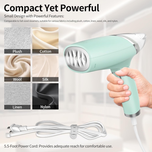 Electric Garment Steamers, 1000W Handheld Steamer Iron, 120ml Foldable Travel Pack Steam Iron Fast Heat-up and No Worries About Water Leaks, Suitable