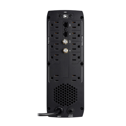 V7 – Système d'alimentation sans coupure interactif de 1500 VA, parasurtenseur de 900 W, 10 prises – Noir