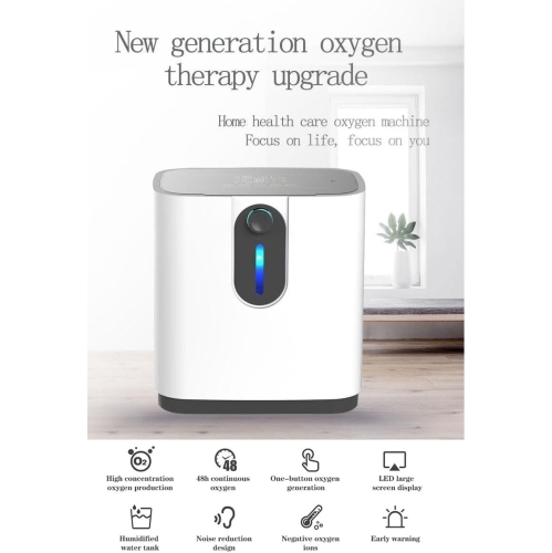 Concentrateur d'oxygène portatif 7&nbsp;L – 93 %±3 % de pureté, débit jusqu'à 7&nbsp;L/min, fonctionnement continu 48&nbsp;h, télécommande. Idéal