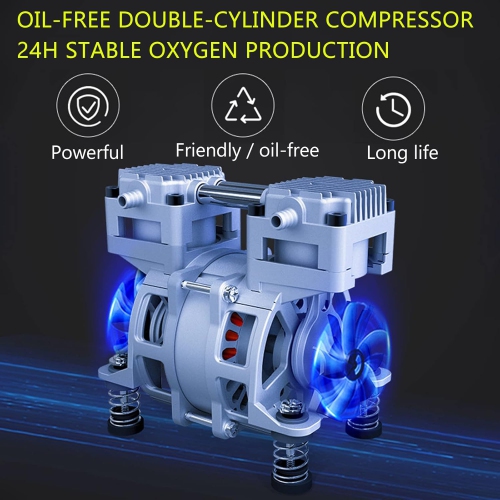 Concentrateur d'oxygène à domicile 1–7&nbsp;L/min – PSA 90 %±3 % O₂, 40&nbsp;dB ultra-silencieux ≤, fonctionnement 24 heures, télécommande et