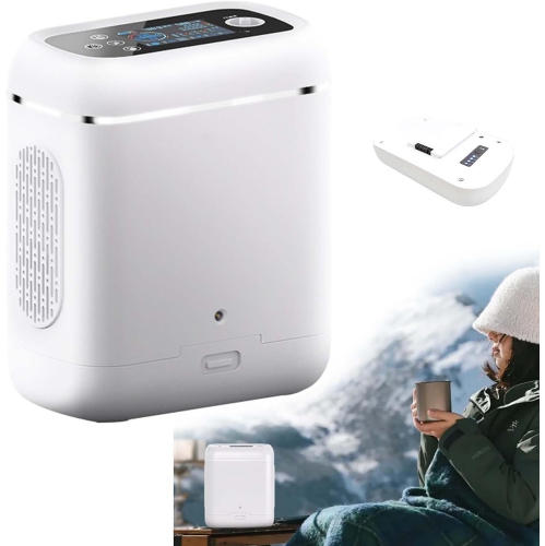 Portable O₂ Concentrator 1–5 L/min – 95 %±3 % Pulse & Continuous Flow, Ultra‑Quiet ≤45 dB, 4 h Removable Battery, LCD Display, AC/DC/Car Power – Home
