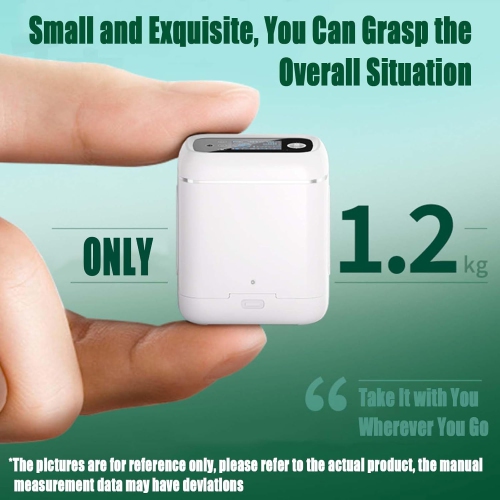 Portable O₂ Concentrator 1–5 L/min – 95 %±3 % Pulse & Continuous Flow, Ultra‑Quiet ≤45 dB, 4 h Removable Battery, LCD Display, AC/DC/Car Power – Home