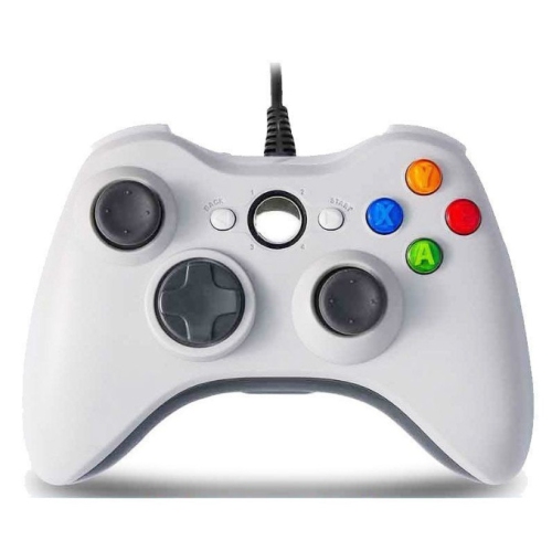 Shared game console shared arcade game controller wired without delay with vibration game wired controller, suitable for PC, PS, game console - white