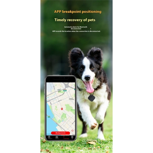 Smart Square Bluetooth Key Phone Anti-lost Find Alarm Tracker, Global Positioning Tracker for Keys, Wallets, Pets - Elegant Black