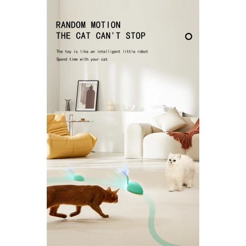 Electric silicone mouse remote control smart cat fun chewing automatic cat toy supplies - orange