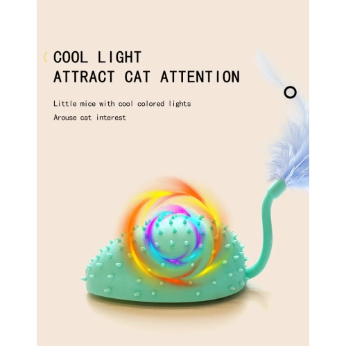 Electric silicone mouse remote control smart cat fun chewing automatic cat toy supplies - orange