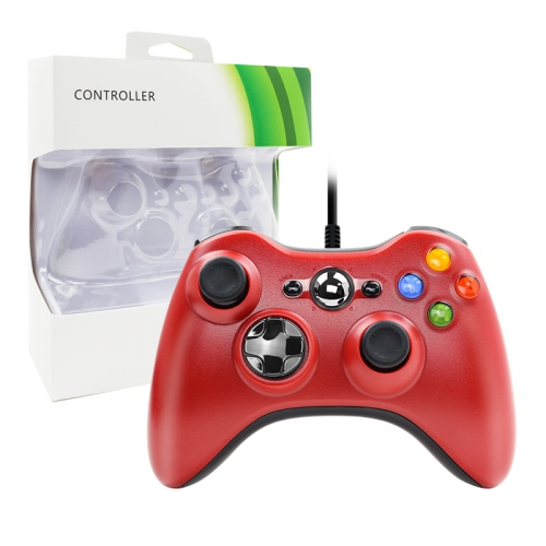 FOR XBOX360 wired game controller with vibration, suitable for PC, xbox360, game console - red