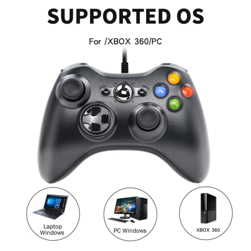 POUR manette de jeu avec fil XBOX360 avec vibration, convient pour PC, Xbox 360, console de jeu - bleu