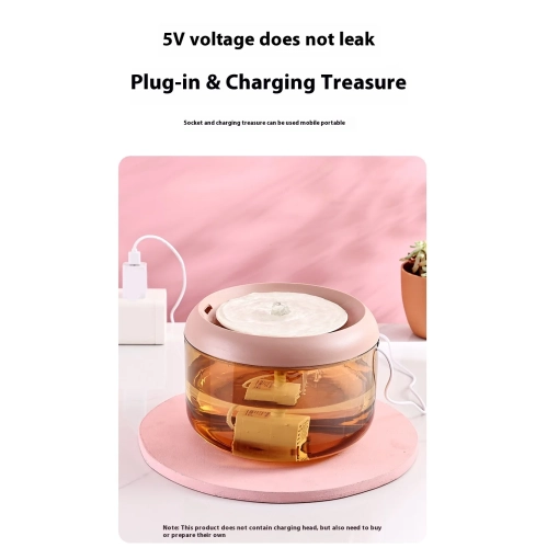 Pet Smart Drinking Fountain 2.2L Spring Drinking Machine Cat Automatic Water Feeder Circulating Filtered Water Pet Drinking Artifact - Pink