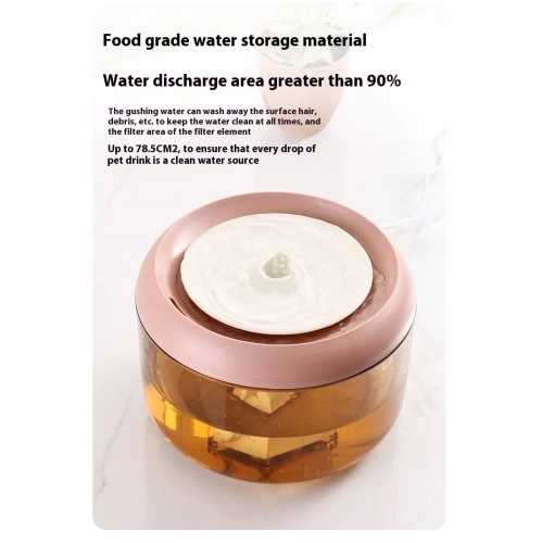 Pet Smart Drinking Fountain 2.2L Spring Drinking Machine Cat Automatic Water Feeder Circulating Filtered Water Pet Drinking Artifact - Pink
