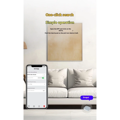 Smart Square Bluetooth Key Phone Anti-lost Find Alarm Tracker, Global Positioning Tracker Suitable for Keys, Wallets, Pets - Sapphire Blue