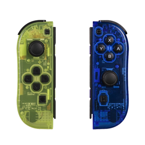 NS switch handle JOYCON wireless handle left and right handle NS Bluetooth vibration somatosensory game - JCK transparent yellow and blue