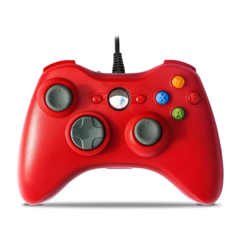 Shared game console shared arcade game controller wired without delay with vibration game wired controller, suitable for PC, PS, game console - red