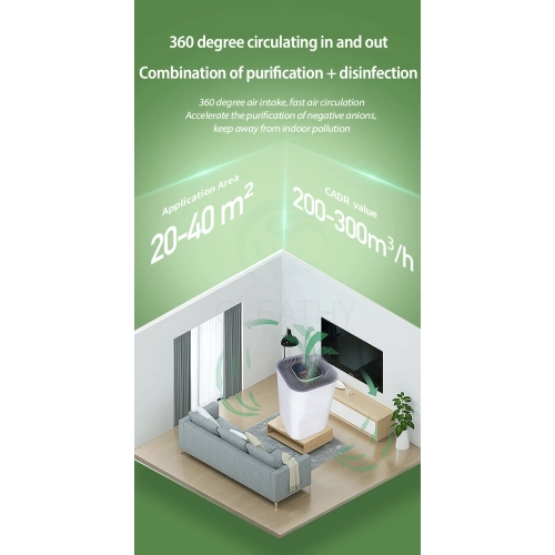 Formaldehyde removal office household purifier indoor 40 cubic meters of silent air sterilization and disinfection negative ion purification