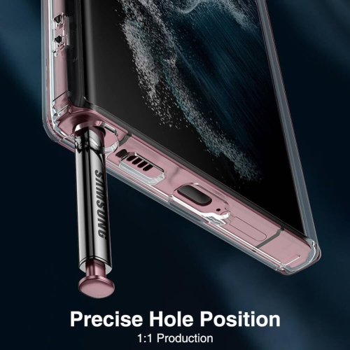 Suitable for Samsung S24Ultra mobile phone case anti-fall transparent magnetic case, no yellowing, reinforced corners - transparent