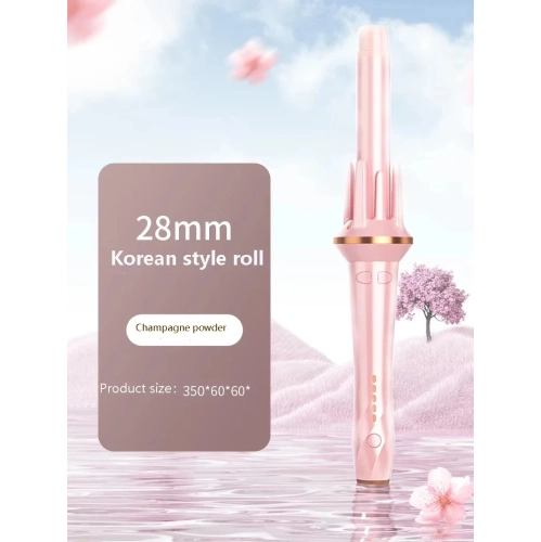 28mm automatic curling iron lazy curling negative ion perm big curls and waves without damaging hair - light purple