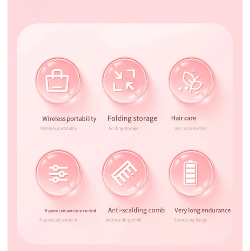 Folding wireless hair straightening comb negative ion does not damage hair electric comb curling straight dual-purpose rechargeable portable hair