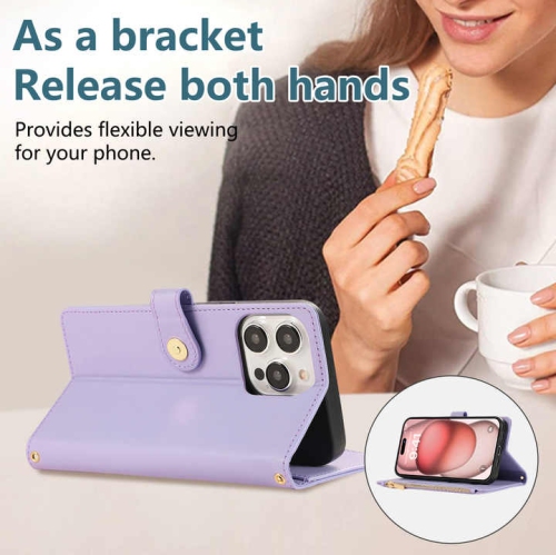 Applicable to iPhone16Pro exquisite diamond lattice style zipper bag lady crossbody rope mobile phone case-green + short hand rope + long lanyard