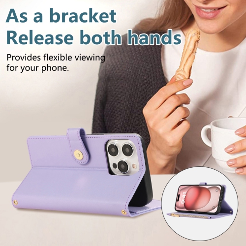 Applicable à l'iPhone 16 Pro exquis sac à glissière style diamant lady bandoulière corde téléphone mobile étui-blanc cassé + corde courte + longue