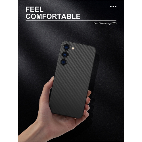 Suitable for Samsung S24ultra ultra-thin Kevlar carbon fiber pattern pp mobile phone case full package anti-drop and anti-oil, no fingerprints - black
