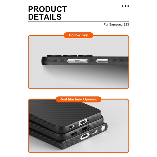 Suitable for Samsung S24ultra ultra-thin Kevlar carbon fiber pattern pp mobile phone case full package anti-drop and anti-oil, no fingerprints - black