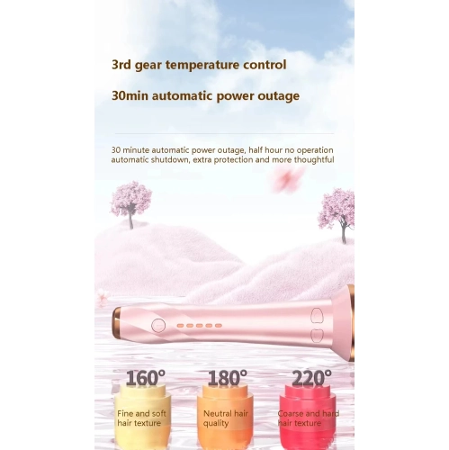 28mm automatic curling iron lazy curling negative ion perm big curls and waves without damaging hair - pink